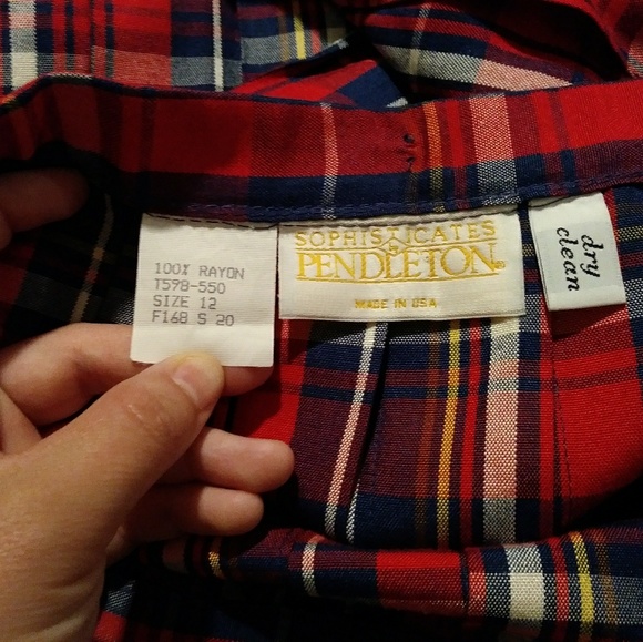 Gorgeous Vintage Plaid Pleated Long Skirt - Picture 5 of 8